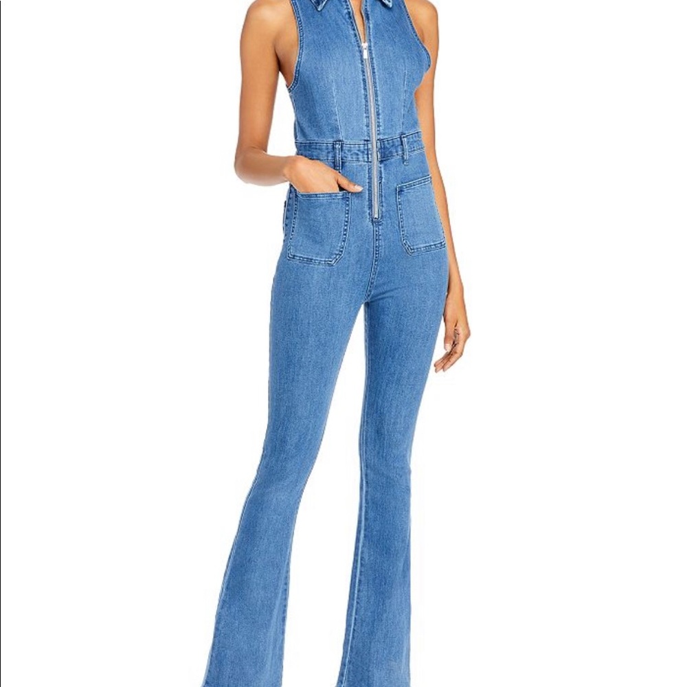 WeWoreWhat Sleeveless Denim Jumpsuit